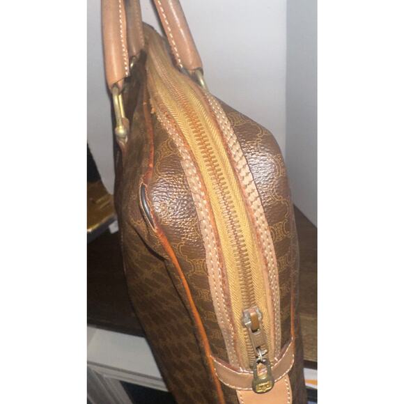 CELINE Macadam Brown Leather Briefcase Laptop tote Authentic used includes COA - Picture 10 of 15